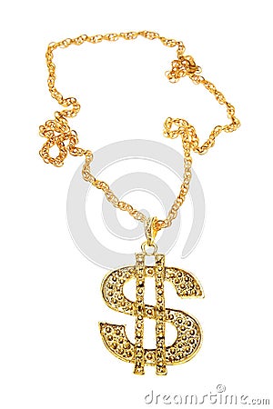 Dollar symbol necklace Stock Photo