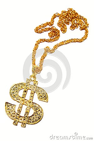 Dollar symbol necklace Stock Photo