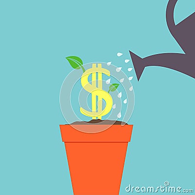 Dollar Tree watered Vector Illustration