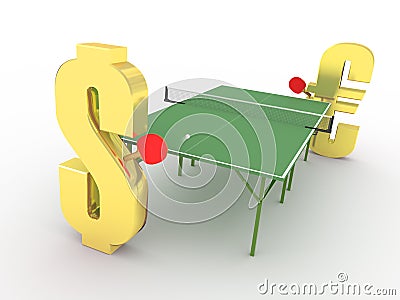 Dollar vs Euro competition concept Stock Photo