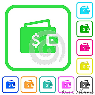 Dollar wallet vivid colored flat icons icons Stock Photo