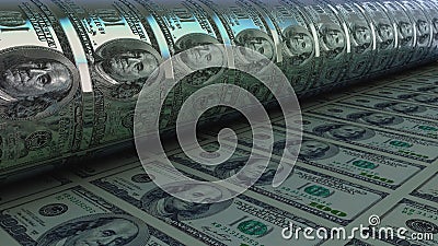 Dollar bills. 3D render Stock Photo