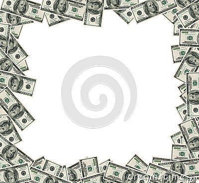 Dollars frame WITH CLIPPING PATCH Stock Photo