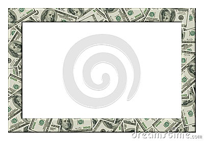 Dollars frame. Isolated Stock Photo