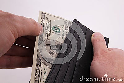 Dollars in the purce Stock Photo