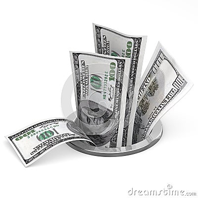 Dollars to drain Stock Photo