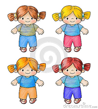 Dolls Cartoon Illustration