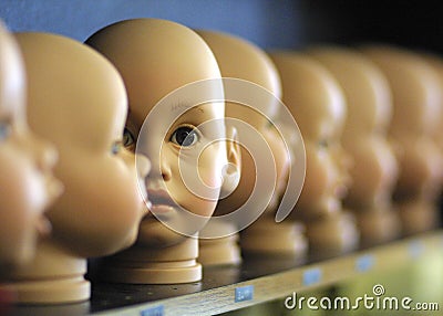 Dolls' heads Stock Photo