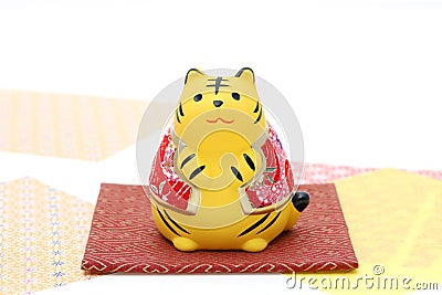 Dolls of Tora Tiger. Japanese new year object Stock Photo