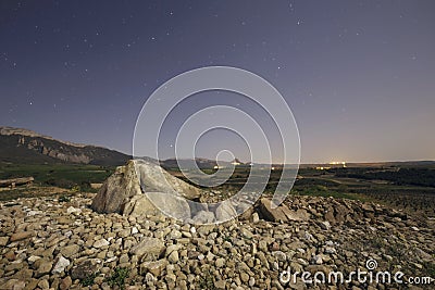 Dolmen named Alto de la Huesera, in Laguardia, Alava, Spain Stock Photo