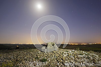 Dolmen named Alto de la Huesera, in Laguardia, Alava, Spain Stock Photo