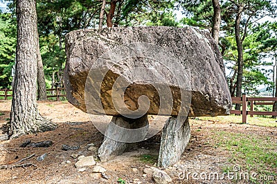 Dolmen of table type called Chief Dolmen at Gochang dolmens site South Korea Stock Photo