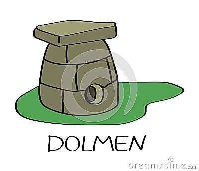 Dolmen on a white background. Cartoon. Vector. Vector Illustration