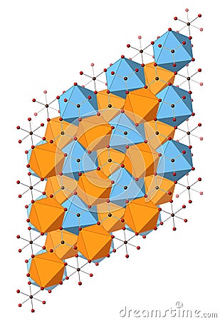 Dolomite (calcium magnesium carbonate, CaMg(CO3)2) mineral, crystal structure Stock Photo