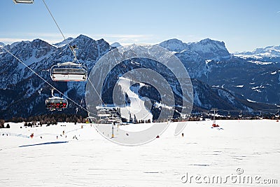 Dolomites, Italy. Kronplatz Plan de Corones, Puster Valley, Mountain ski. Stock Photo