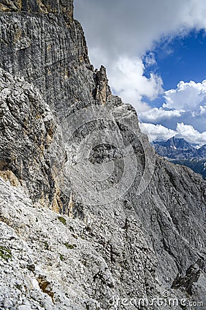 Dolomites landscape, rocks and mountains in the UNESCO list in South Tyrol in Italy Stock Photo