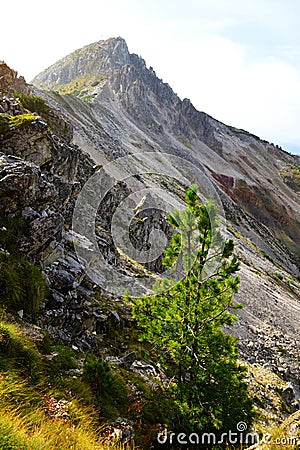 Dolomites mountain peak Weisshorn Corno Bianco,Italy Stock Photo