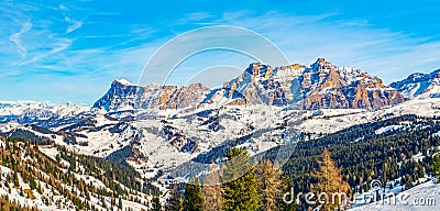 Dolomites mountain in winter, Fanes group Alta Badia Stock Photo