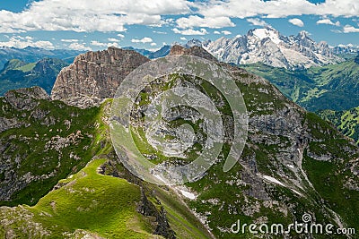 Dolomites Mountains, View From Formin Stock Photo