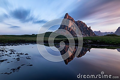 Dolomites - sunrise in Passo Giau Stock Photo