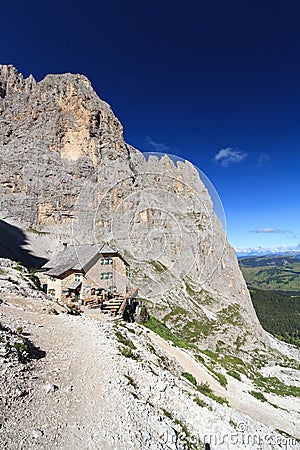 Dolomites - view from Sassolungo Stock Photo