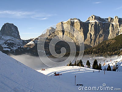 Dolomiti, Canazei - Pekol lift and fantastic cloud Stock Photo