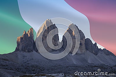 Dolomiti unesco world heritage flags series_3 Stock Photo