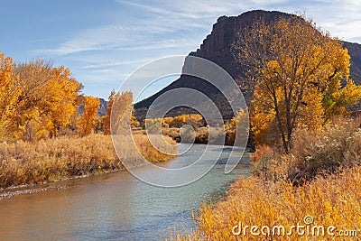 Dolores River near Gateway in Autumn Stock Photo