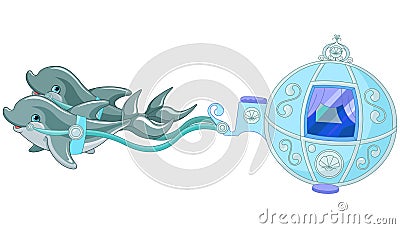 Dolphin carriage Vector Illustration