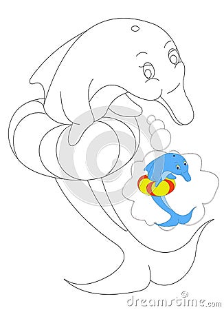 Dolphin Coloring 7 Stock Photo