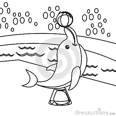 Dolphin coloring page Stock Photo