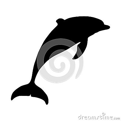 Dolphin Delphinus Delphis Silhouette Vector Found In Warmer Sea Worldwide Vector Illustration