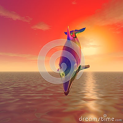 Dolphin dives Stock Photo