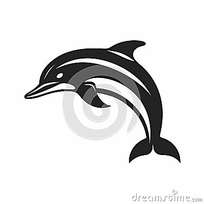 Black Dolphin Illustration: Strong Use Of Negative Space Stock Photo