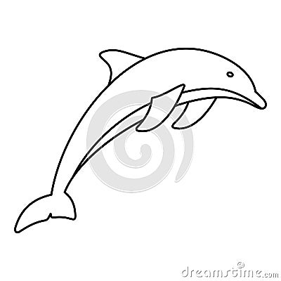 Dolphin icon, outline style Vector Illustration