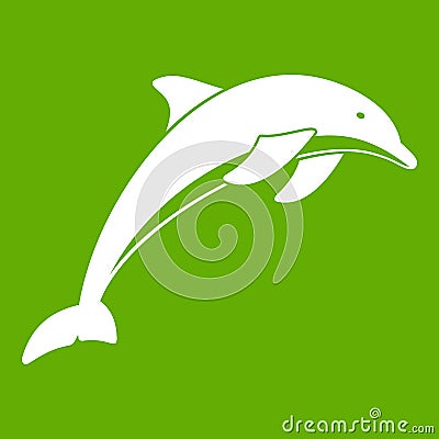 Dolphin icon green Vector Illustration