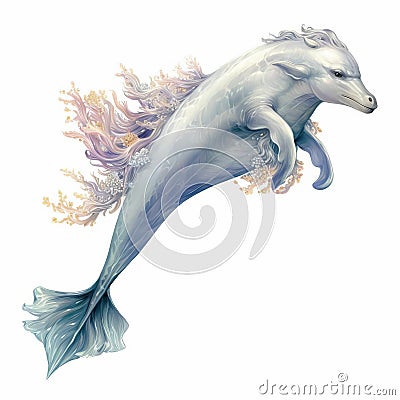 Dolphin In The Last Unicorn: Full Body Image Stock Photo