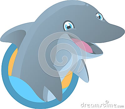 Dolphin mascot Cartoon Illustration