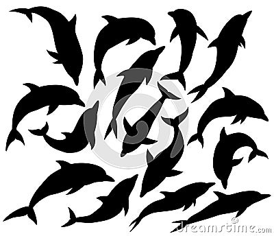 Dolphin silhouette Vector Illustration