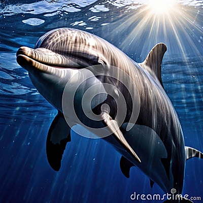Dolphin wild animal living in nature, part of ecosystem Stock Photo