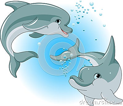 Dolphins couple Vector Illustration