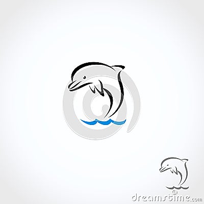 Dolphins set. Collection icon dolphin. Vector Vector Illustration