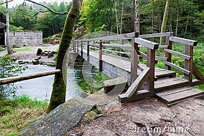 Dolsky watermill on Kamenice river, Jetrichovice region, Czech Switzerland, Czech republic Stock Photo