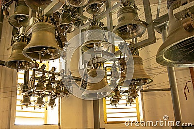Dolyna, Ukraine: Carillon in the Goshiv Monastery, Greek Catholic Monastery of the Order of St. Basil the Great in the village of Editorial Stock Photo