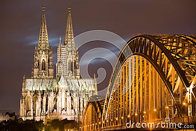 Dom in Cologne at sunset Stock Photo