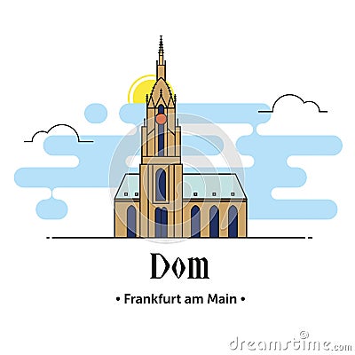 Dom Frankfurt am Main illustration in Germany Vector Illustration