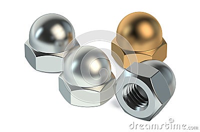 Dom nuts or cap nuts Stock Photo