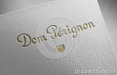 Dom perignon logo icon paper texture stamp Editorial Stock Photo