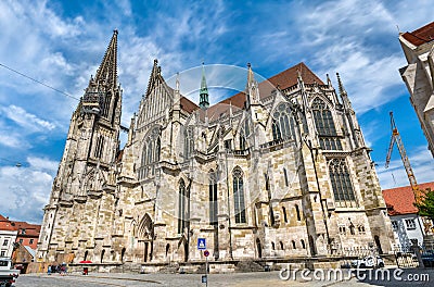 Dom St. Peter, the Cathedral of Regensburg in Germany Stock Photo