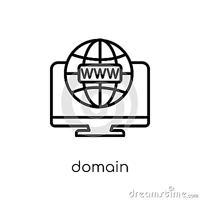 domain icon. Trendy modern flat linear vector domain icon on white background from thin line Internet Security and Networking col Vector Illustration